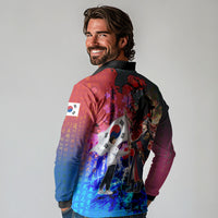South Korea Flag Day Long Sleeve Polo Shirt National Pride - Traditional Warrior - Modern History