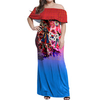 South Korea Flag Day Off Shoulder Maxi Dress National Pride - Traditional Warrior - Modern History