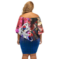 South Korea Flag Day Off Shoulder Short Dress National Pride - Traditional Warrior - Modern History