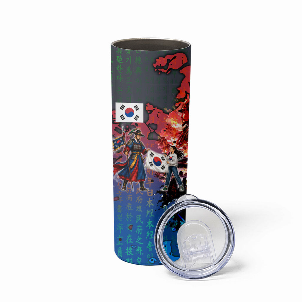 South Korea Flag Day Skinny Tumbler National Pride - Traditional Warrior - Modern History