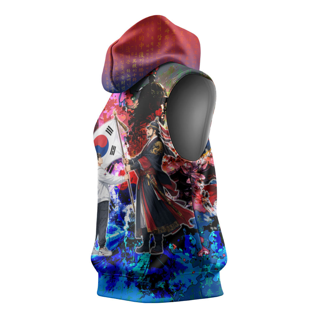 South Korea Flag Day Sleeveless Hoodie National Pride - Traditional Warrior - Modern History