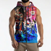 South Korea Flag Day Sleeveless Zip Hoodie National Pride - Traditional Warrior - Modern History