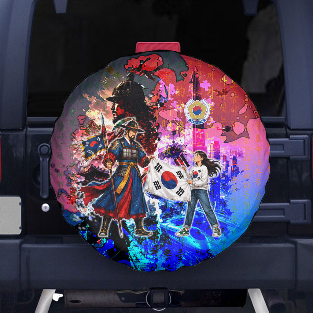 South Korea Flag Day Spare Tire Cover National Pride - Traditional Warrior - Modern History