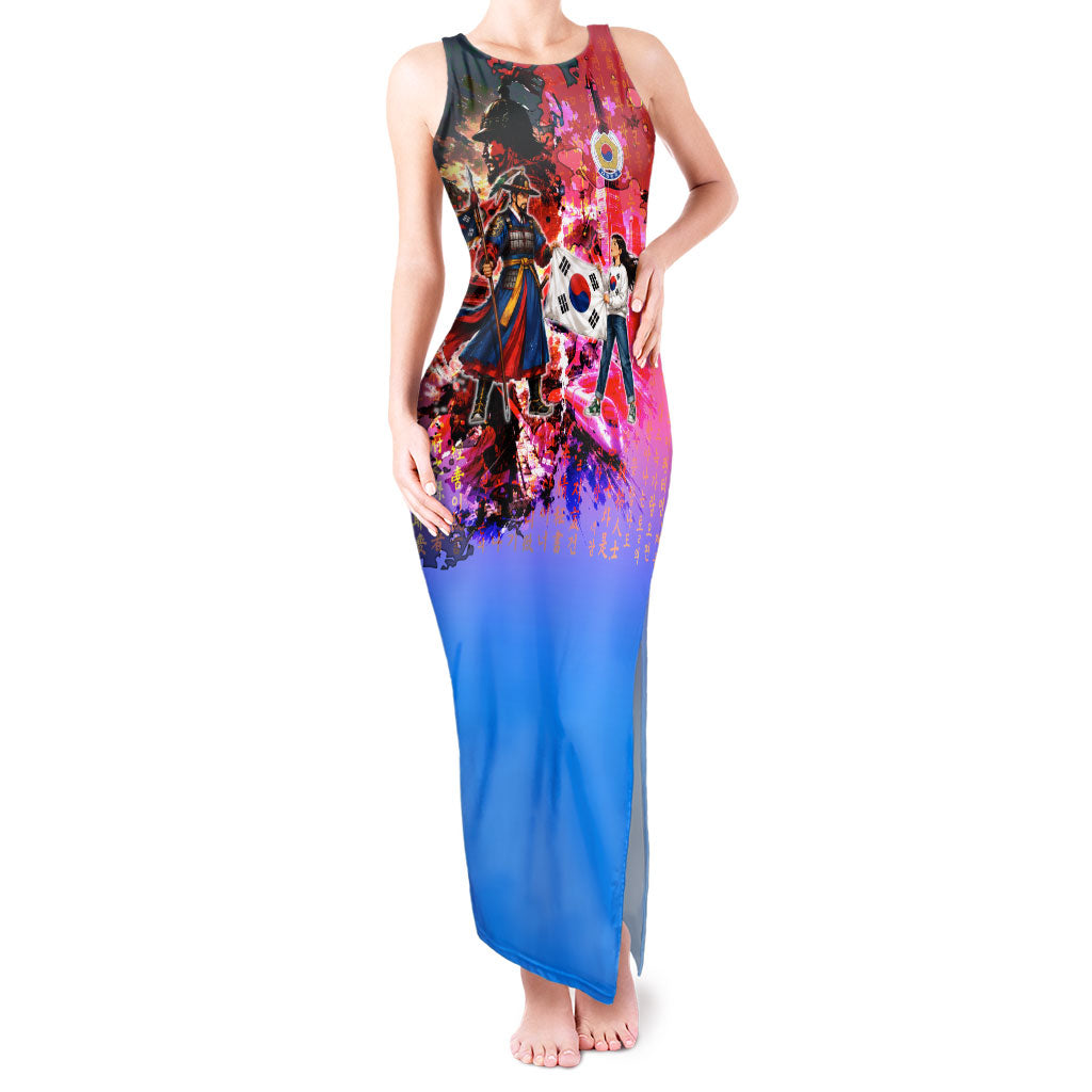 South Korea Flag Day Tank Maxi Dress National Pride - Traditional Warrior - Modern History