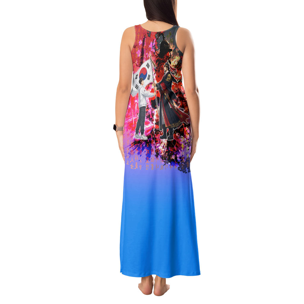South Korea Flag Day Tank Maxi Dress National Pride - Traditional Warrior - Modern History