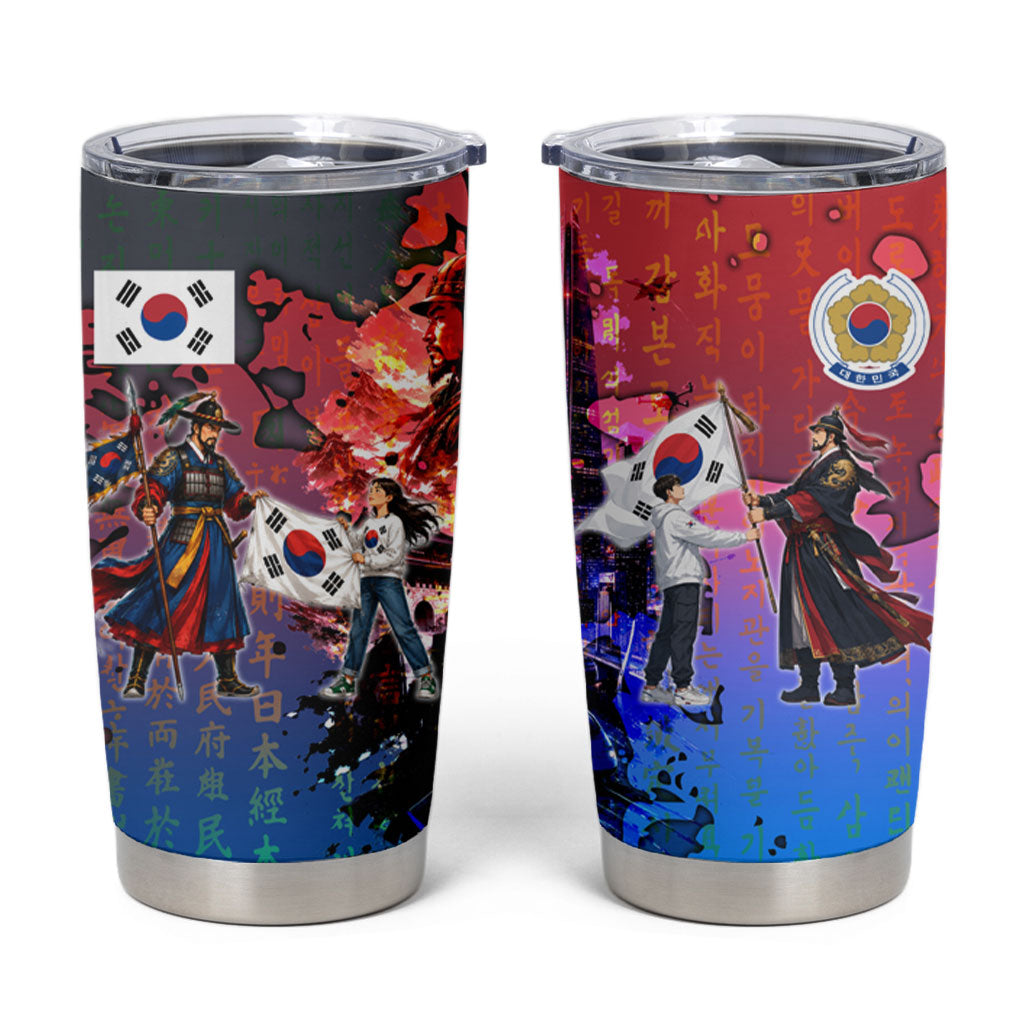 South Korea Flag Day Tumbler Cup National Pride - Traditional Warrior - Modern History