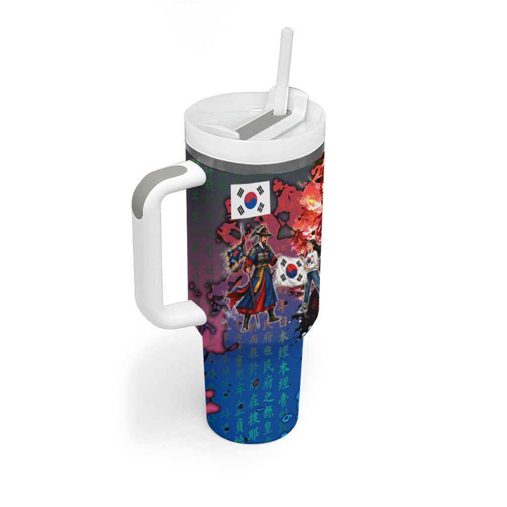South Korea Flag Day Tumbler With Handle National Pride - Traditional Warrior - Modern History