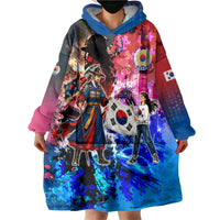 South Korea Flag Day Wearable Blanket Hoodie National Pride - Traditional Warrior - Modern History