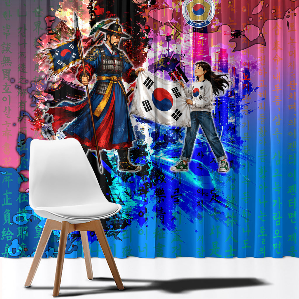 South Korea Flag Day Window Curtain National Pride - Traditional Warrior - Modern History