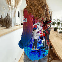 South Korea Flag Day Women Casual Shirt National Pride - Traditional Warrior - Modern History