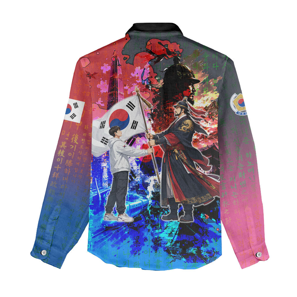 South Korea Flag Day Women Casual Shirt National Pride - Traditional Warrior - Modern History