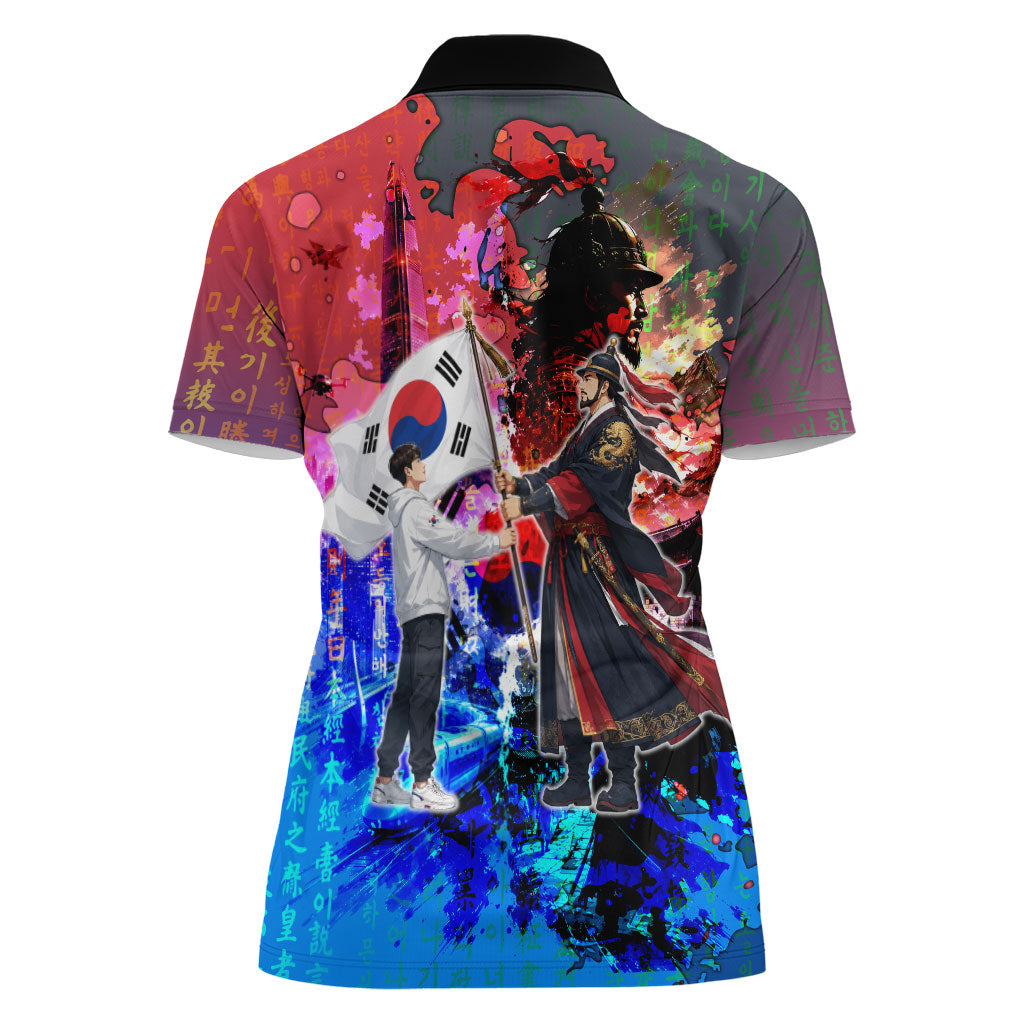 South Korea Flag Day Women Polo Shirt National Pride - Traditional Warrior - Modern History