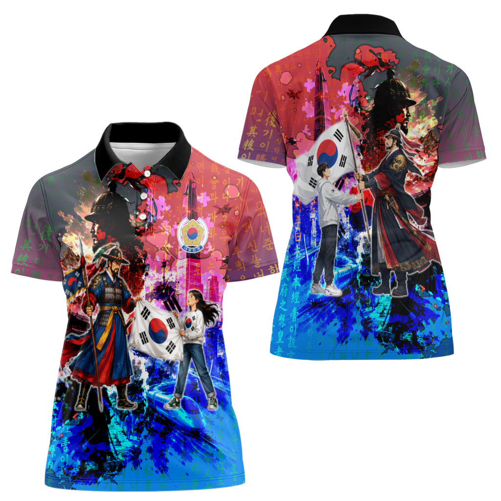 South Korea Flag Day Women Polo Shirt National Pride - Traditional Warrior - Modern History