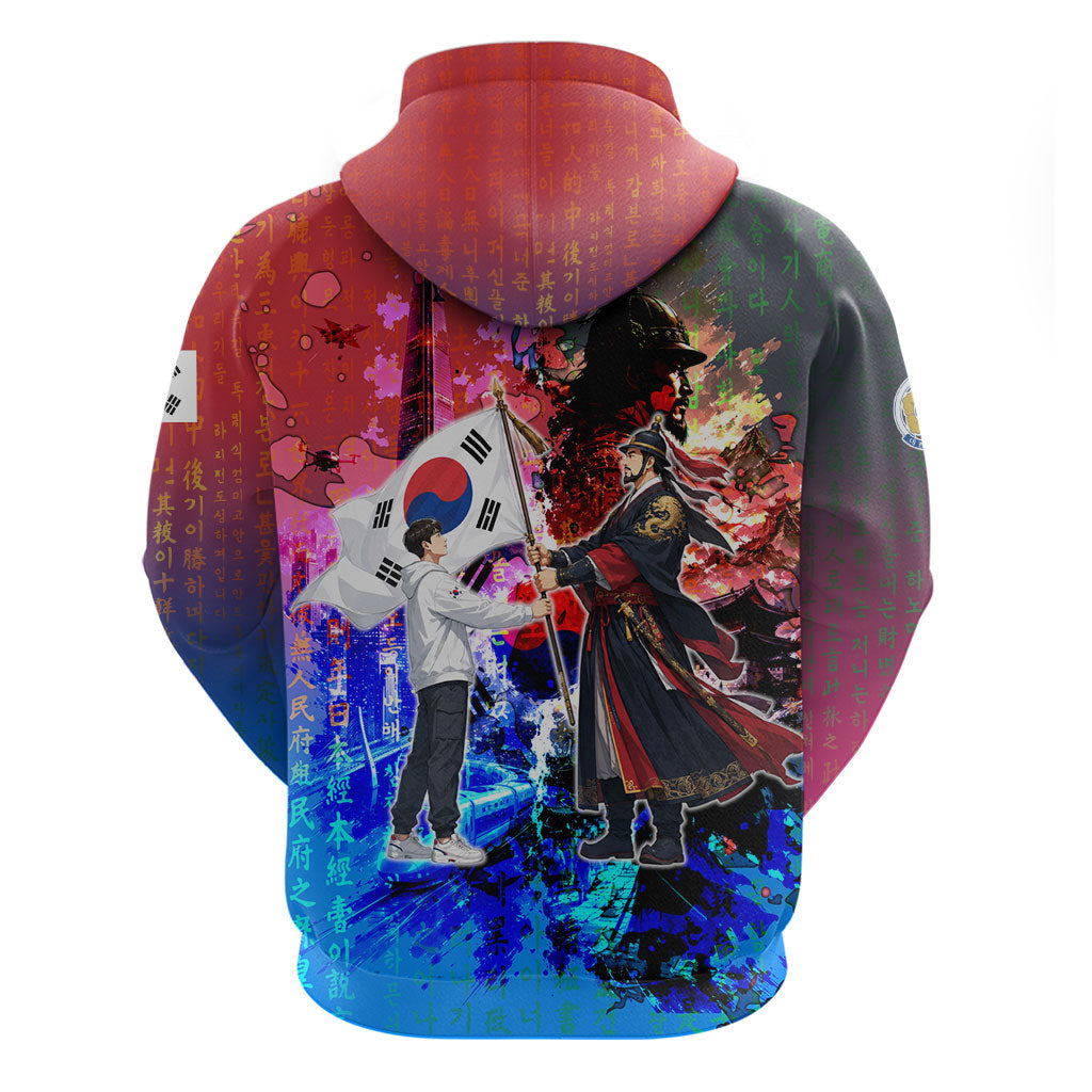 South Korea Flag Day Zip Hoodie National Pride - Traditional Warrior - Modern History