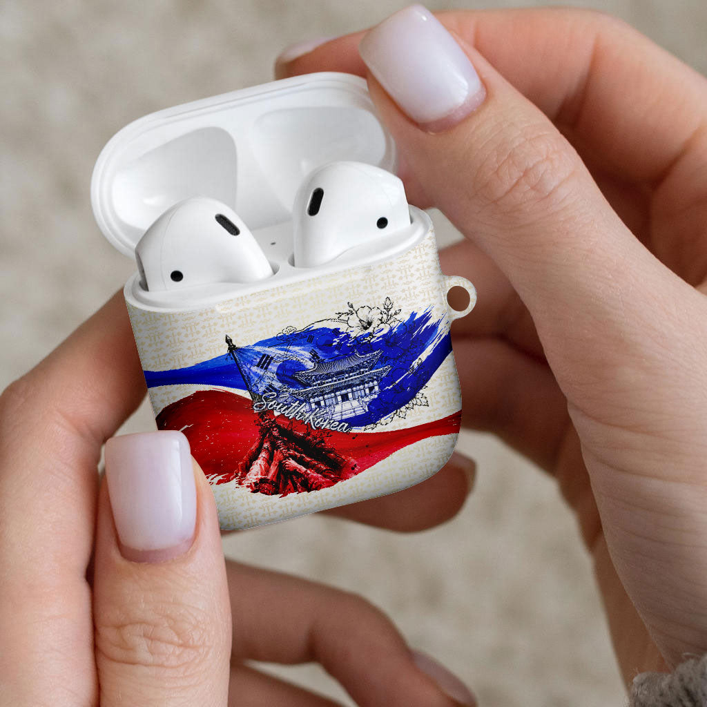 South Korea Flag Day AirPods Case Patriotic Cultural Landmarks Map