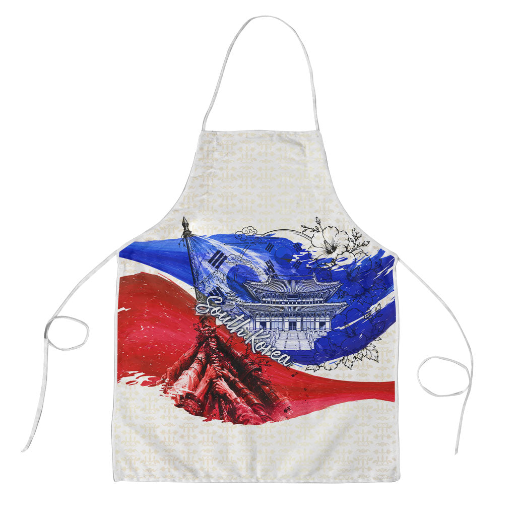 South Korea Flag Day Apron Patriotic Cultural Landmarks Map