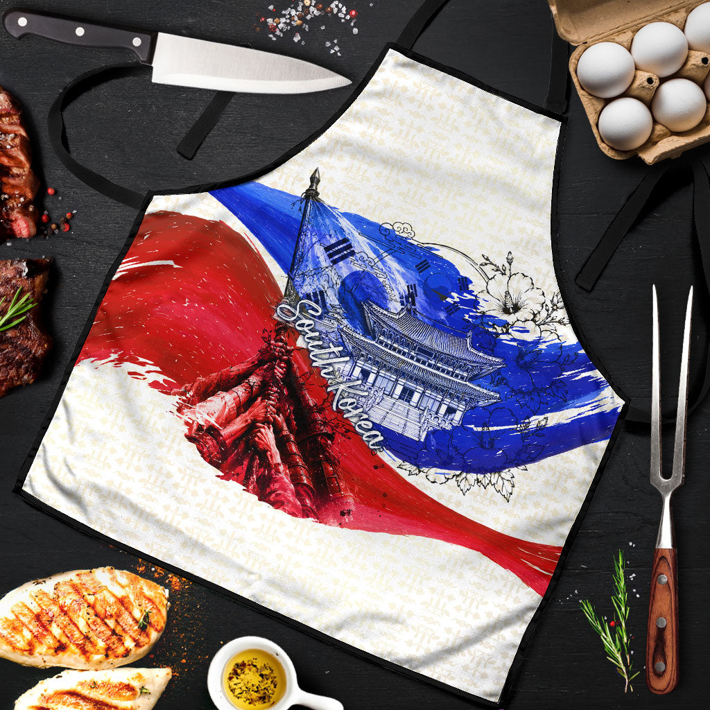 South Korea Flag Day Apron Patriotic Cultural Landmarks Map