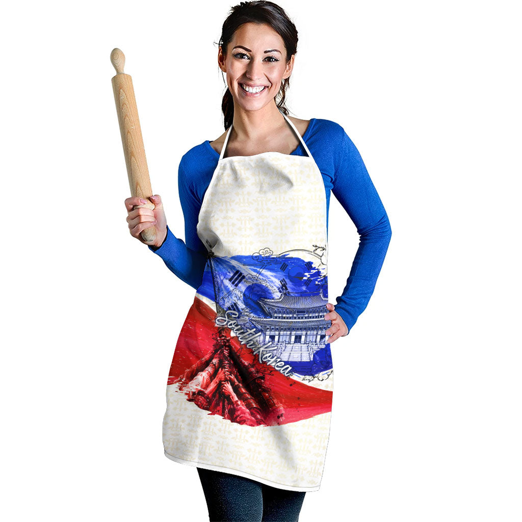 South Korea Flag Day Apron Patriotic Cultural Landmarks Map