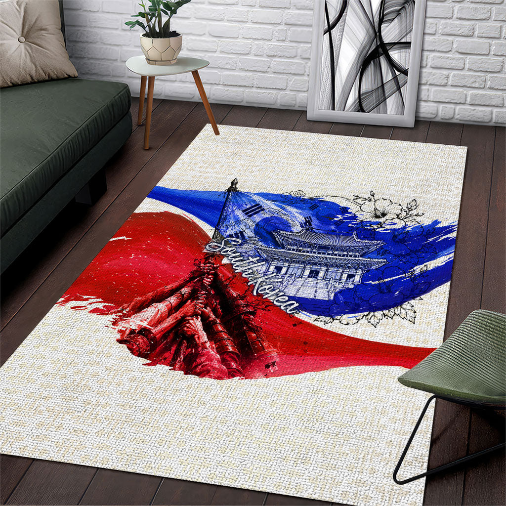 South Korea Flag Day Area Rug Patriotic Cultural Landmarks Map