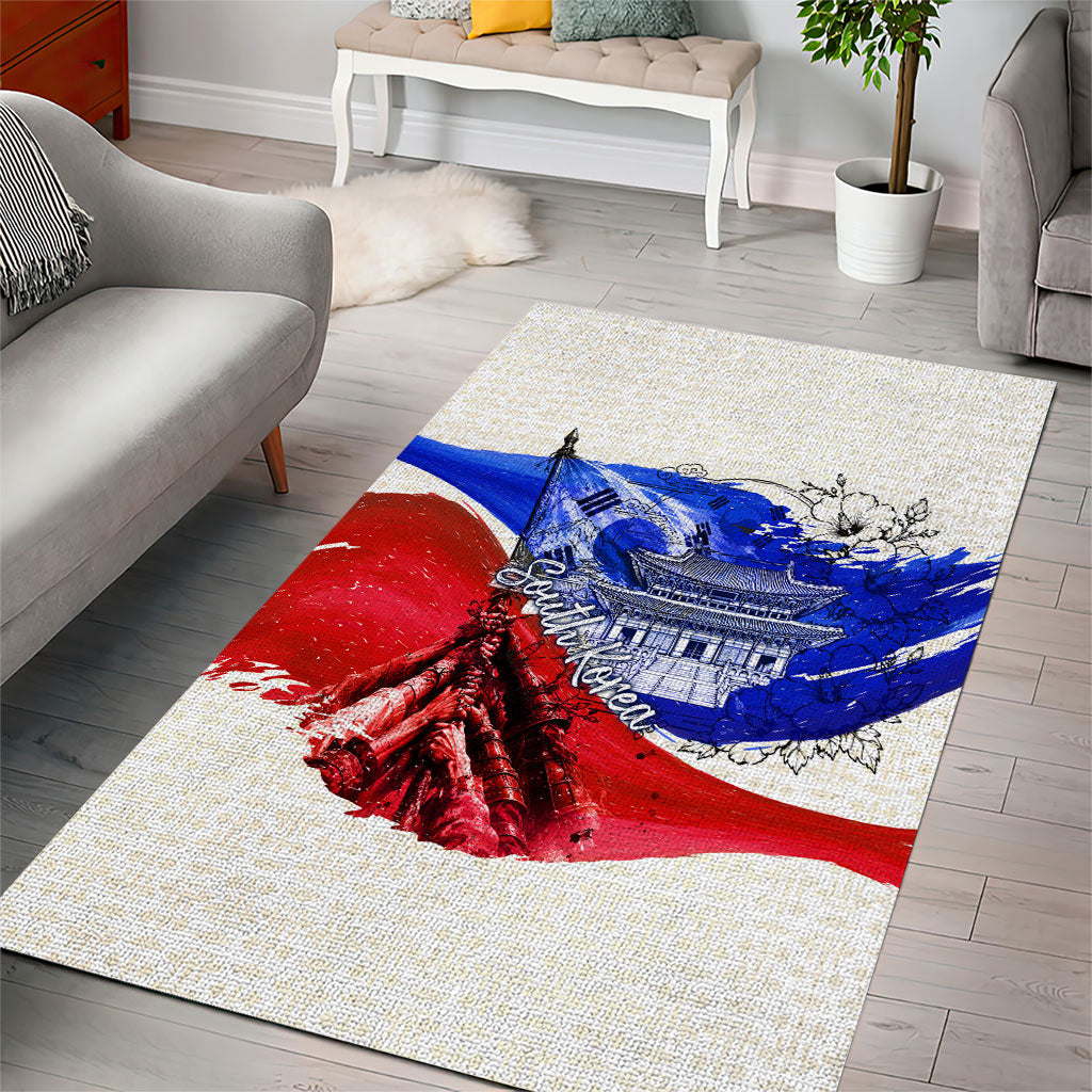 South Korea Flag Day Area Rug Patriotic Cultural Landmarks Map