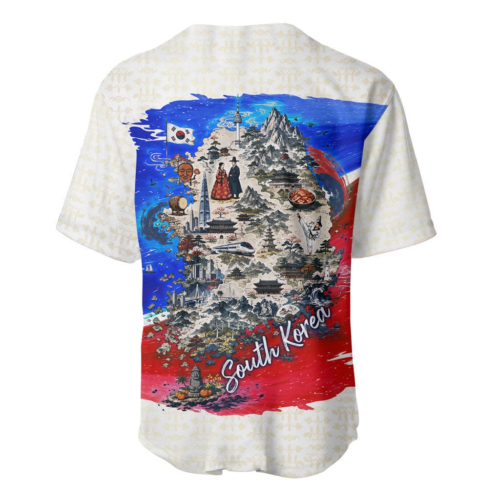 South Korea Flag Day Baseball Jersey Patriotic Cultural Landmarks Map