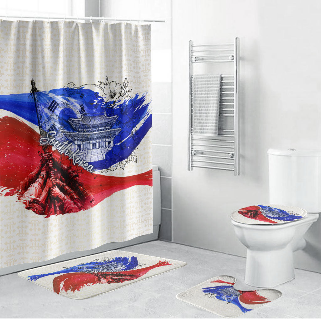 South Korea Flag Day Bathroom Set Patriotic Cultural Landmarks Map