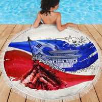 South Korea Flag Day Beach Blanket Patriotic Cultural Landmarks Map