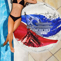 South Korea Flag Day Beach Blanket Patriotic Cultural Landmarks Map