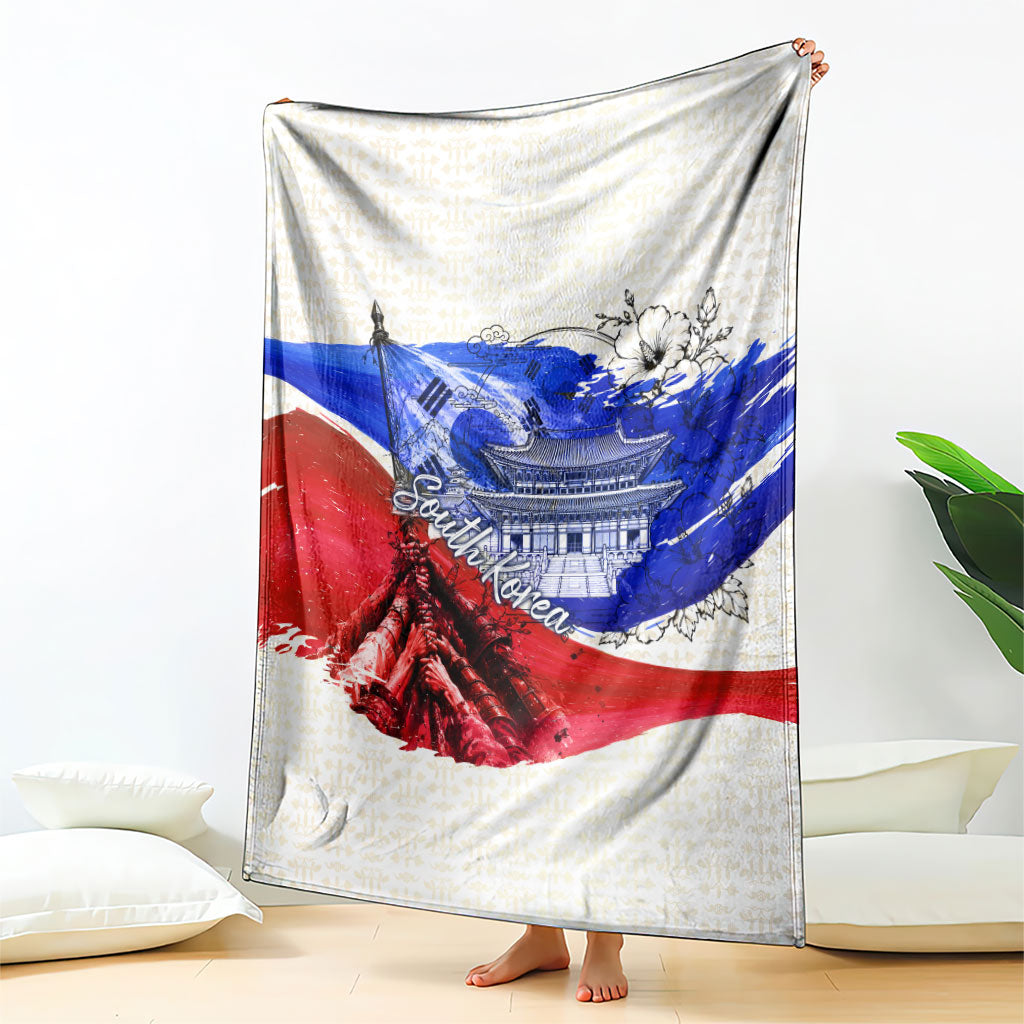 South Korea Flag Day Blanket Patriotic Cultural Landmarks Map