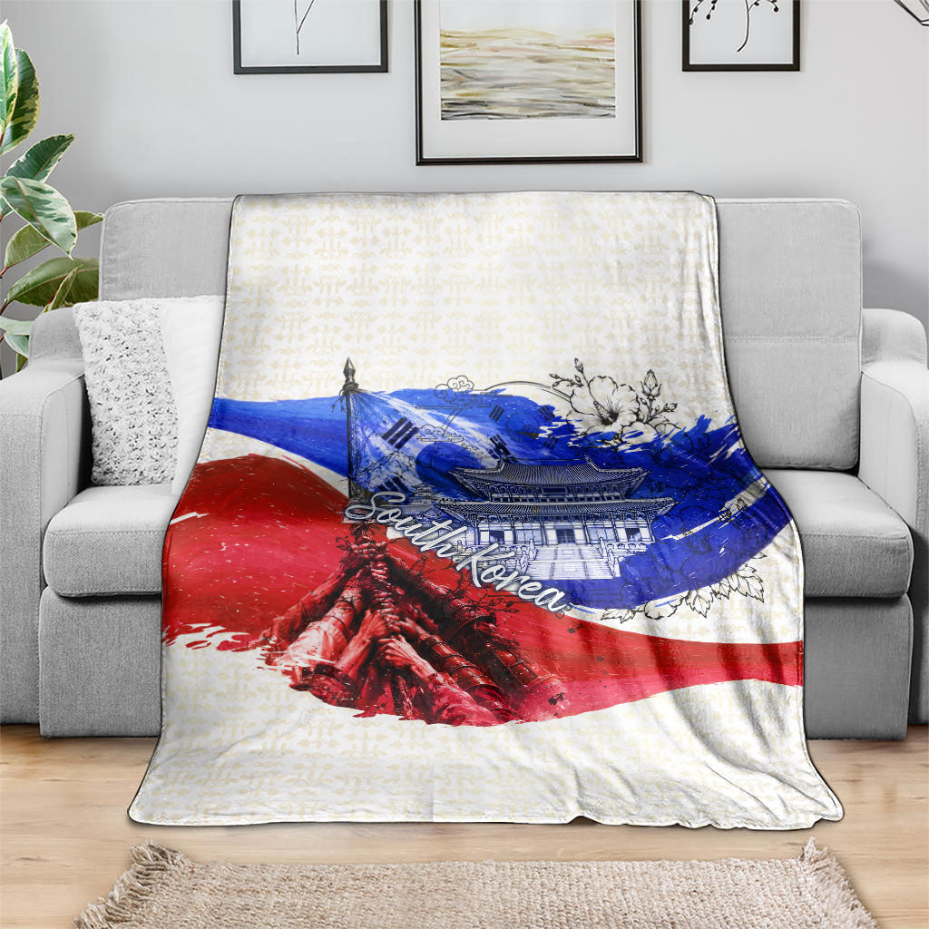 South Korea Flag Day Blanket Patriotic Cultural Landmarks Map