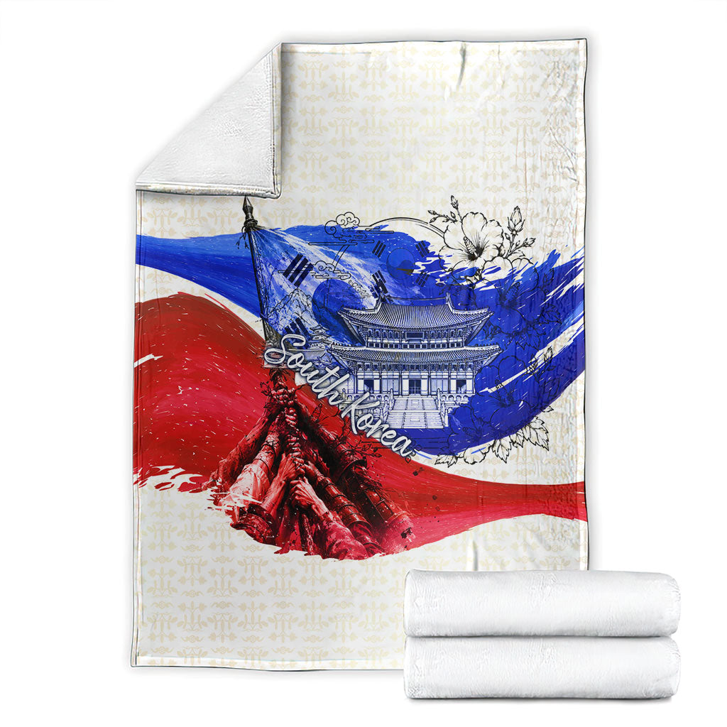 South Korea Flag Day Blanket Patriotic Cultural Landmarks Map