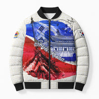 South Korea Flag Day Bomber Puffer Jacket Patriotic Cultural Landmarks Map