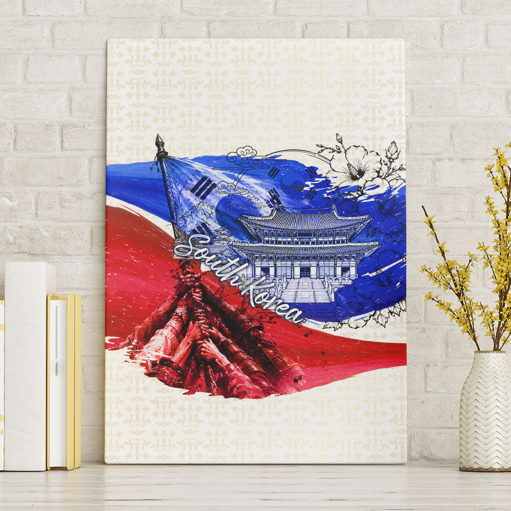 South Korea Flag Day Canvas Wall Art Patriotic Cultural Landmarks Map