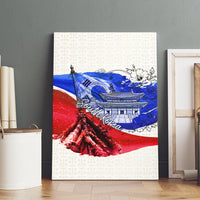 South Korea Flag Day Canvas Wall Art Patriotic Cultural Landmarks Map
