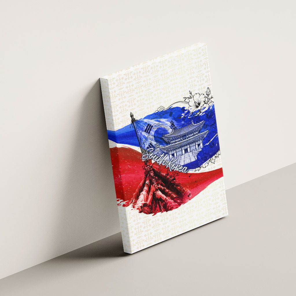 South Korea Flag Day Canvas Wall Art Patriotic Cultural Landmarks Map