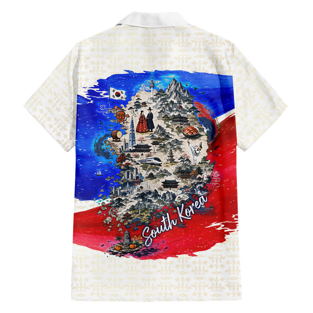 South Korea Flag Day Hawaiian Shirt Patriotic Cultural Landmarks Map