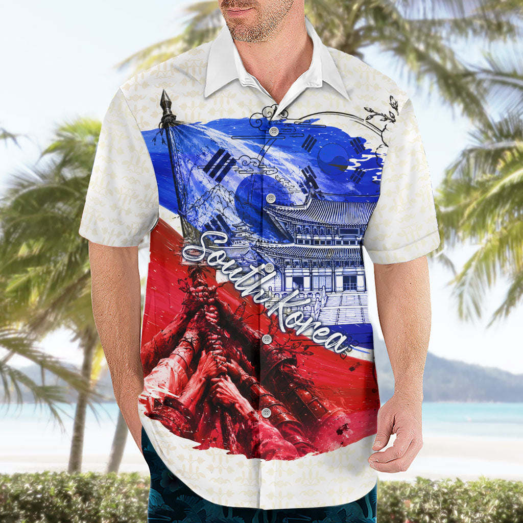 South Korea Flag Day Hawaiian Shirt Patriotic Cultural Landmarks Map