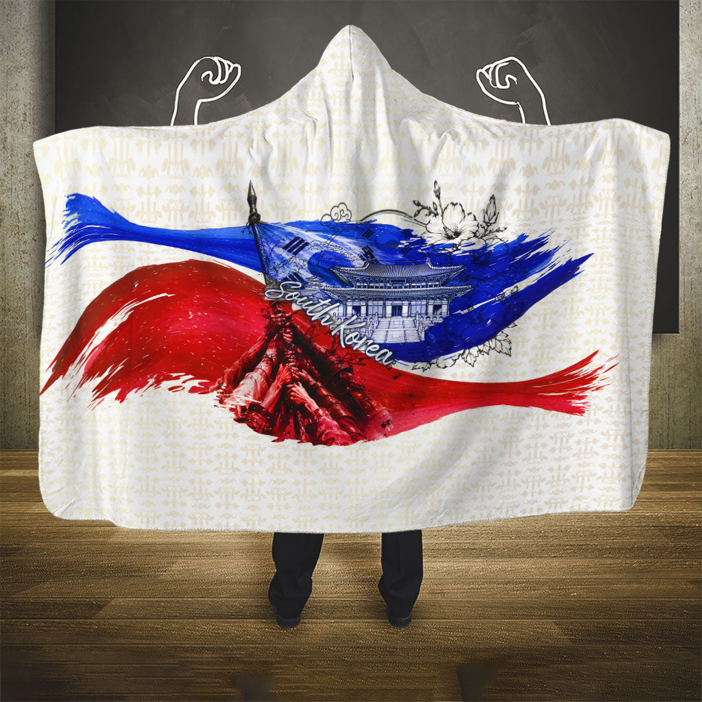 South Korea Flag Day Hooded Blanket Patriotic Cultural Landmarks Map