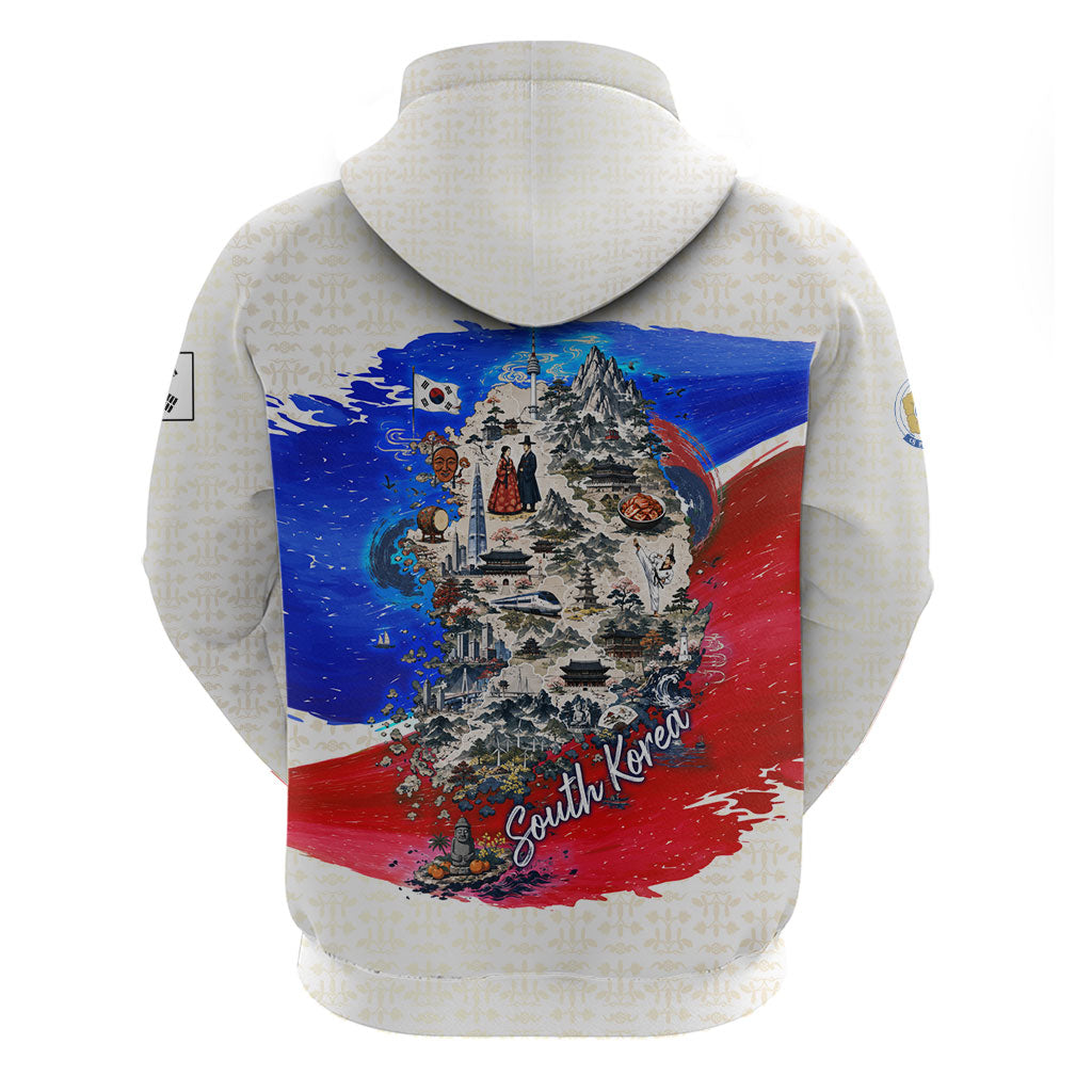 South Korea Flag Day Hoodie Patriotic Cultural Landmarks Map