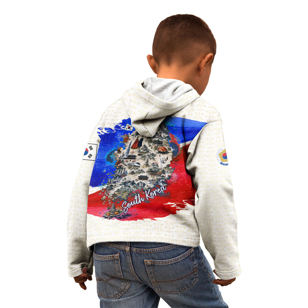 South Korea Flag Day Kid Hoodie Patriotic Cultural Landmarks Map