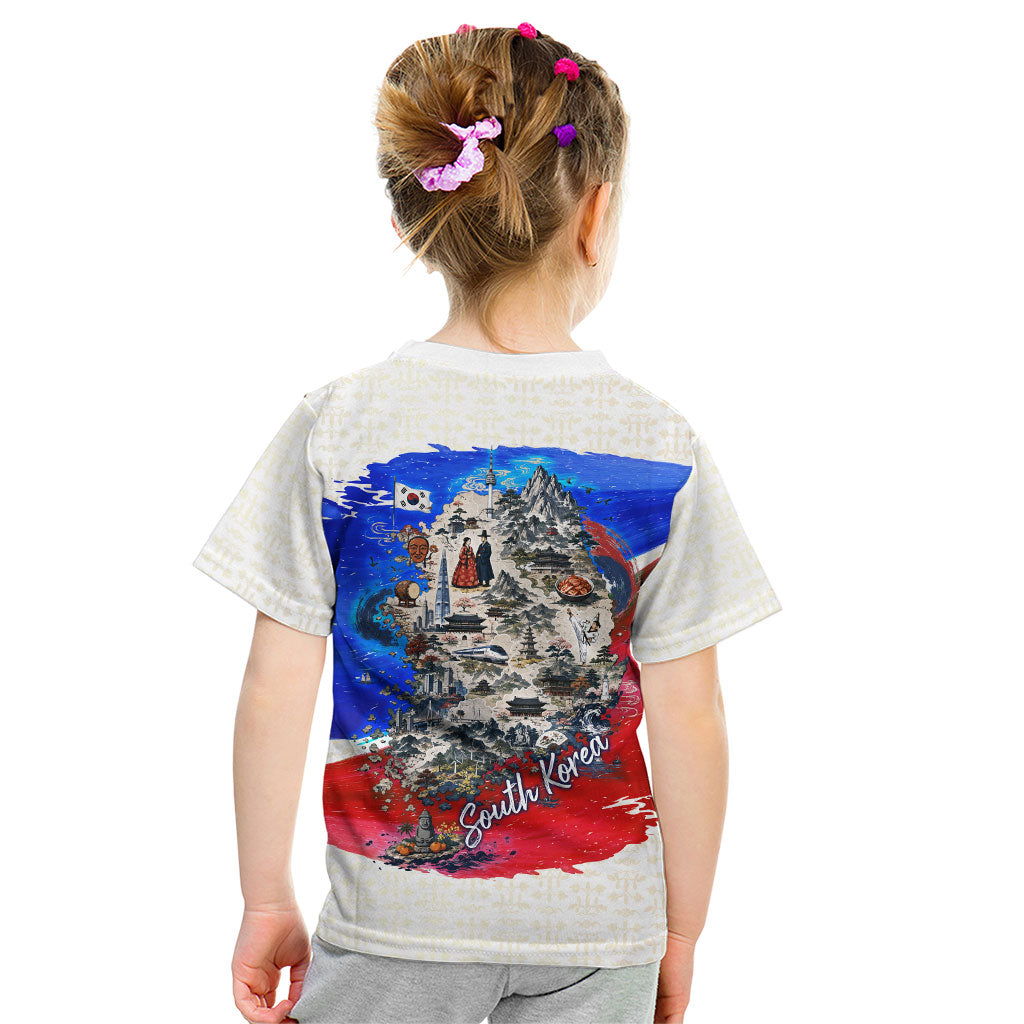South Korea Flag Day Kid T Shirt Patriotic Cultural Landmarks Map