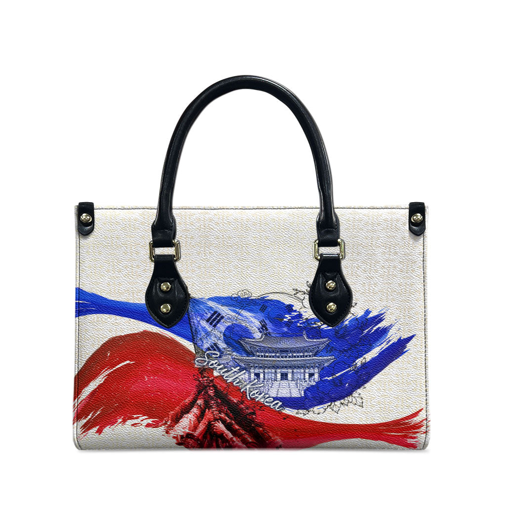 South Korea Flag Day Leather Bag Patriotic Cultural Landmarks Map
