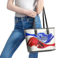 South Korea Flag Day Leather Tote Bag Patriotic Cultural Landmarks Map