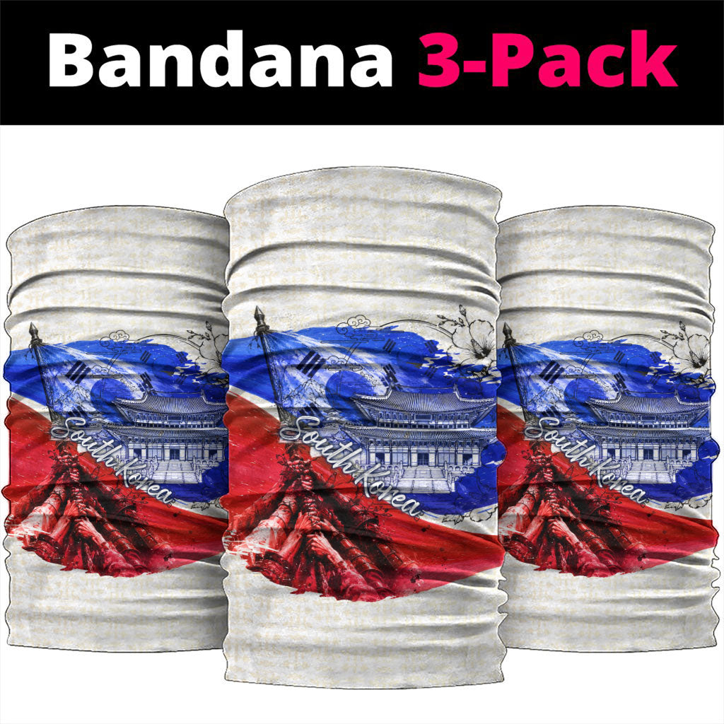South Korea Flag Day Neck Gaiter Patriotic Cultural Landmarks Map