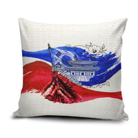 South Korea Flag Day Pillow Cover Patriotic Cultural Landmarks Map