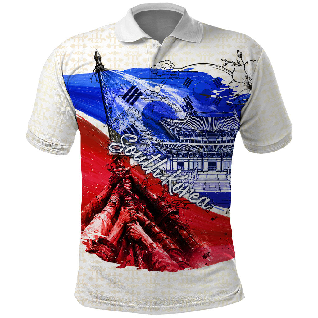 South Korea Flag Day Polo Shirt Patriotic Cultural Landmarks Map