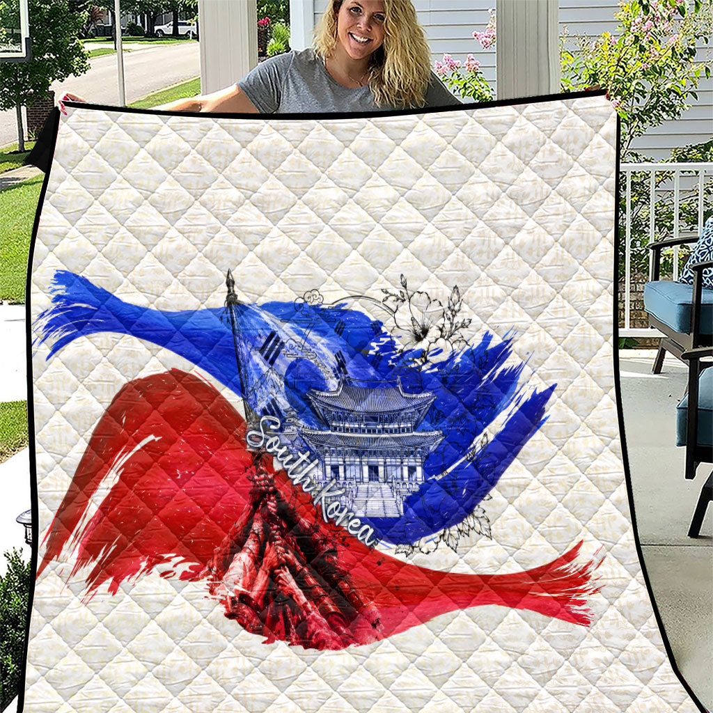 South Korea Flag Day Quilt Patriotic Cultural Landmarks Map