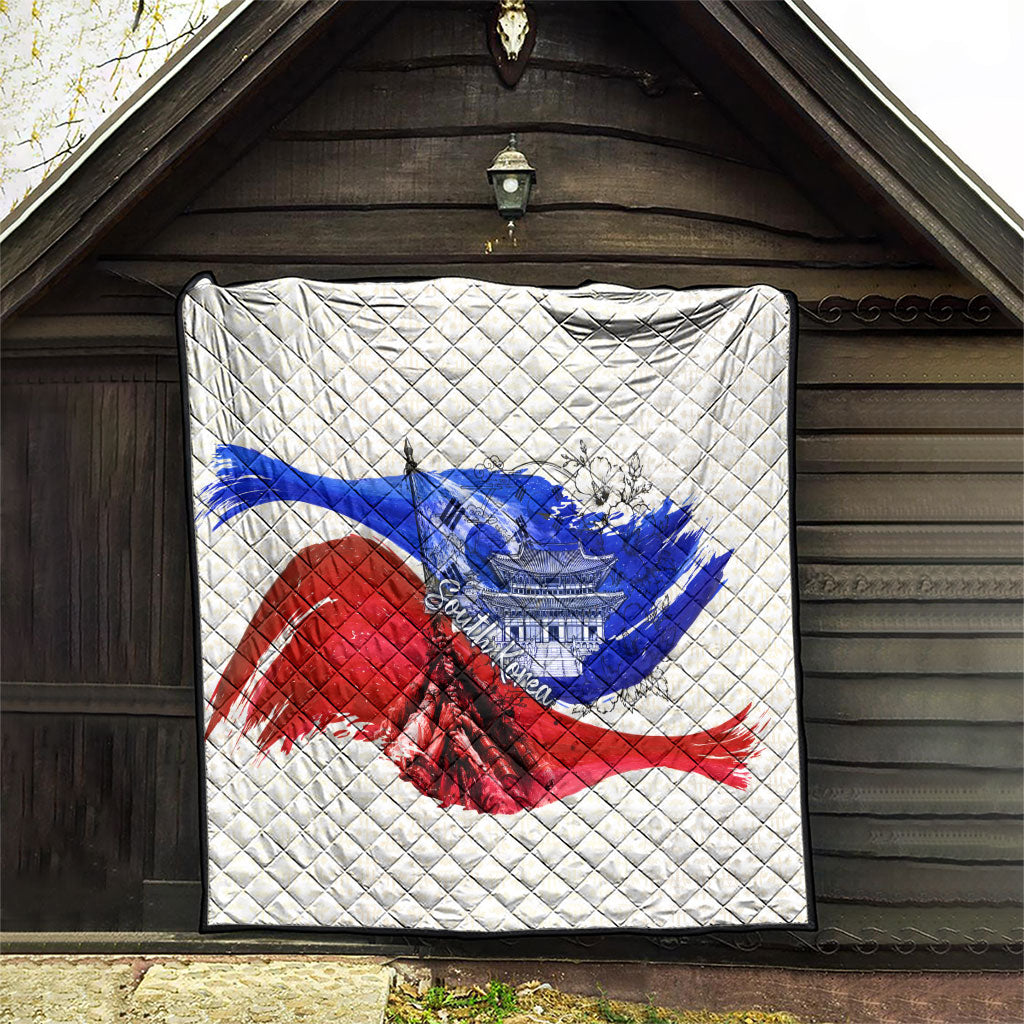 South Korea Flag Day Quilt Patriotic Cultural Landmarks Map