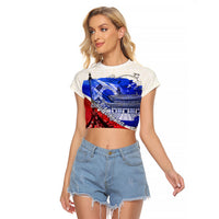 South Korea Flag Day Raglan Cropped T Shirt Patriotic Cultural Landmarks Map