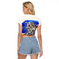 South Korea Flag Day Raglan Cropped T Shirt Patriotic Cultural Landmarks Map
